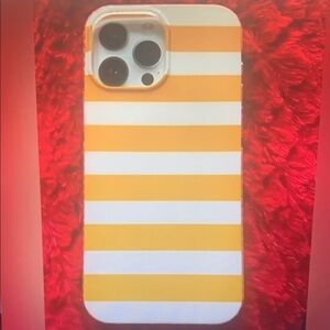IPhone 13 Case, IPhone 12 Pro Max Case, Yellow and White stripes color.